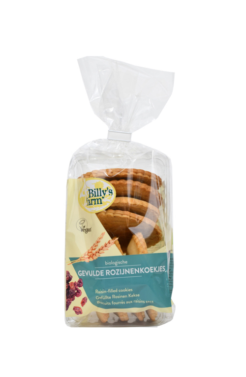 Billy's Farm Gevulde rozijnen koekjes bio 200g